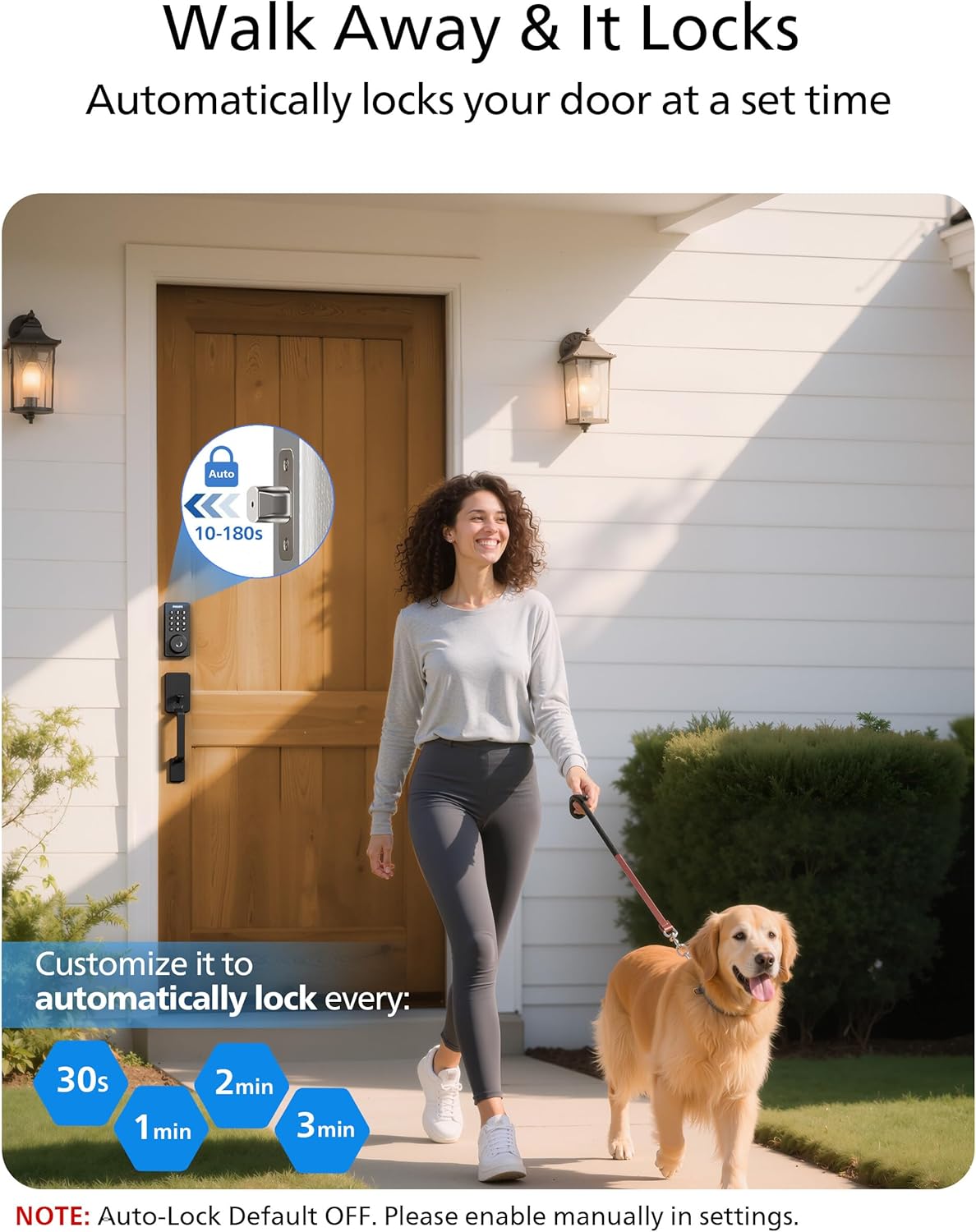 Philips Wi-Fi Smart Door Lock with Handle Set, Keypad Deadbolt for Front Door, Fingerprint Keyless Entry Door Lock with App Remote Control, IP53 Waterproof, Auto Lock, Security Easy Installation