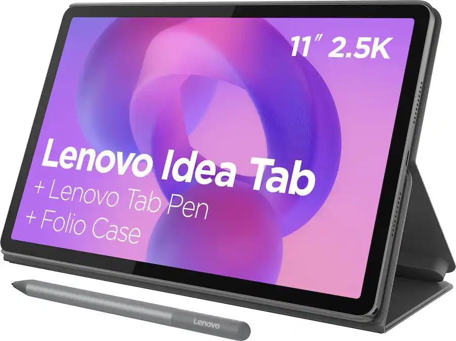 Lenovo Idea Tab 11" Tablet with Pen & Folio Case - Dimensity 6300 / 8GB RAM / 128 GB Storage/Android 15/2.5K / 90 Hz/Luna Grey
