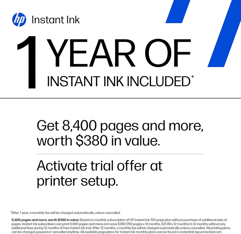 HP OfficeJet Pro 8139e Wireless All-in-One Color Inkjet Printer, Print, scan, copy, fax, ADF, Duplex printing Best-for-home office, 1 year Instant Ink trial included, AI-enabled (40Q51A)