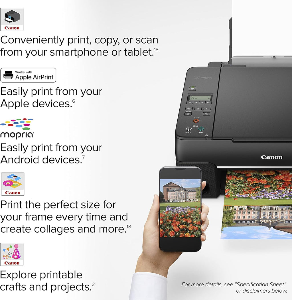 Canon PIXMA G620 Wireless MegaTank Photo All-in-One Printer Print, Copy, Scan, Black,Works with Alexa