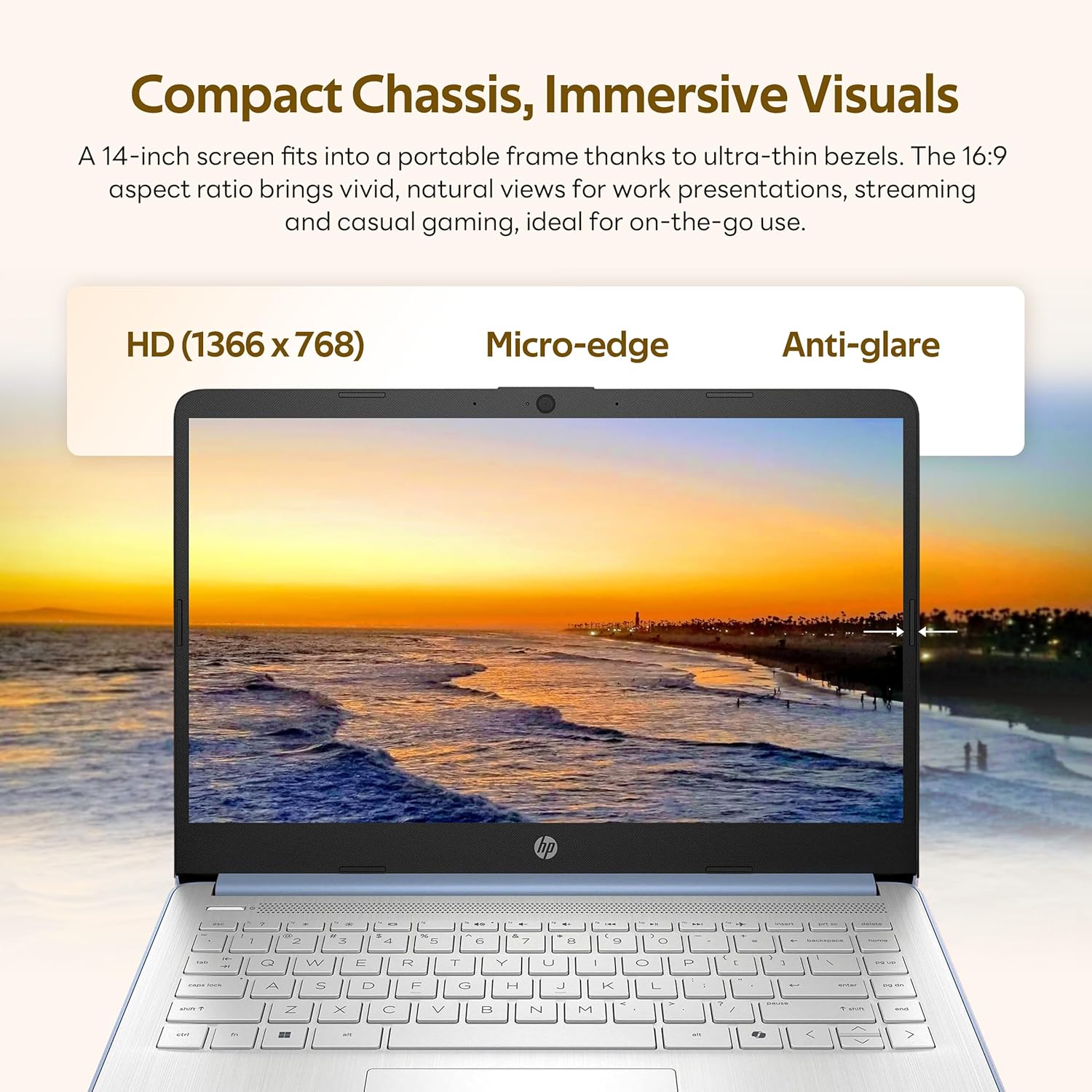 HP Stream 14" HD Student&Business Laptop with AI Copilot, Intel Processor N150, 4GB RAM, 1.12TB Storage (128GB UFS + 1TB Docking Station), 1 Year Office 365, 720p Webcam, Win 11, Sky Blue