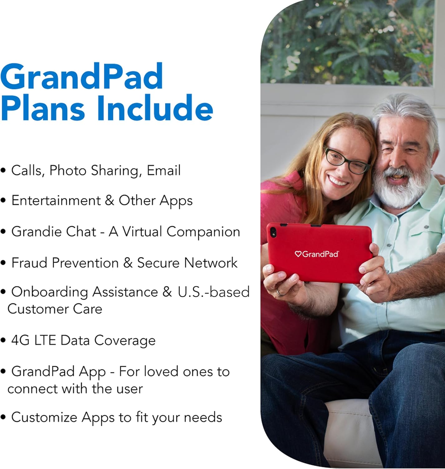 GrandPad Easy to Use Tablet & Phone for Seniors Locked - Not Compatible with Other Wireless Carriers - Requires a Plan