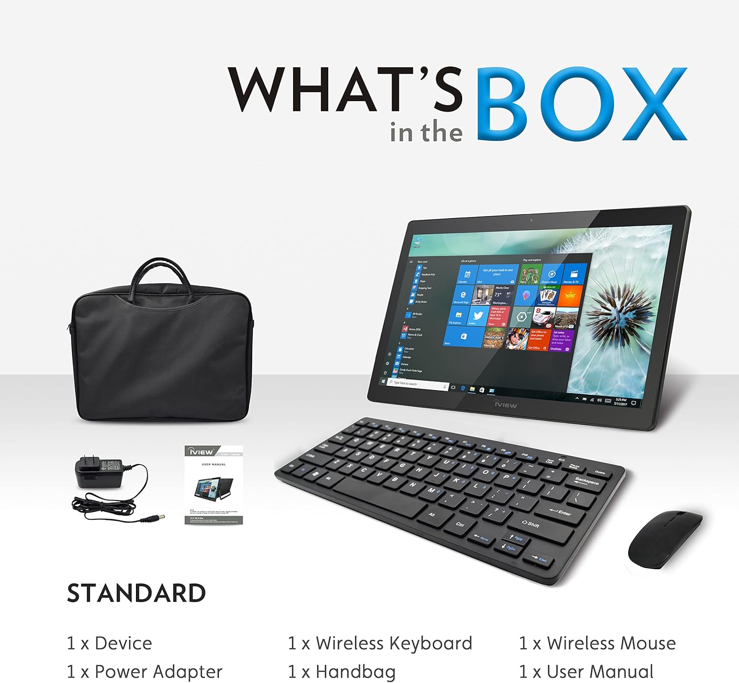 IVIEW 1786AIO All in One Computer IPS 1920 x 1080 Touch Screen, Intel Celeron, 4GB RAM, 64GB Storage (Supports HHD) WiFi