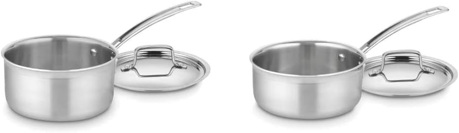 Cuisinart MultiClad Pro Stainless Steel 2-Quart Saucepan with Cover & MultiClad Pro Stainless Steel 1-1/2-Quart Saucepan with Cover