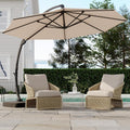 Garvee Outdoor Patio Umbrella with Base Included, 11FT Large Sun Shade Cantilever Umbrella with 360° Rotation, Aluminium Curved Cantilever Umbrella Heavy Duty for Patio Garden Backyard