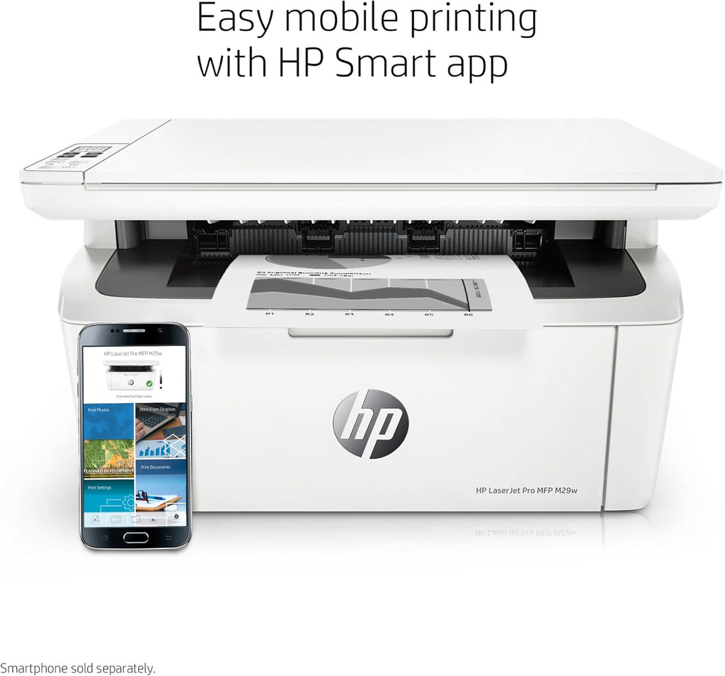 HP Laserjet Pro MFP M29w Wireless Monochrome All-in-One Printer, Works with Alexa (Y5S53A)