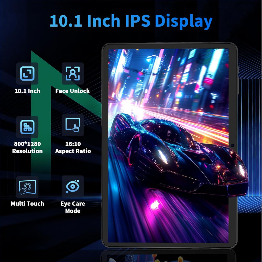 2026 10 Inch Tablet with Keyboard, Android 15 Tablet with Gemini AI, 24GB+256GB+2TB Expand, 2-in-1 Tablets with 8-Core, WiFi, 8000mAh, GMS, GPS, Electronic Tablets PC with Mouse, Case, Stylus(Green)