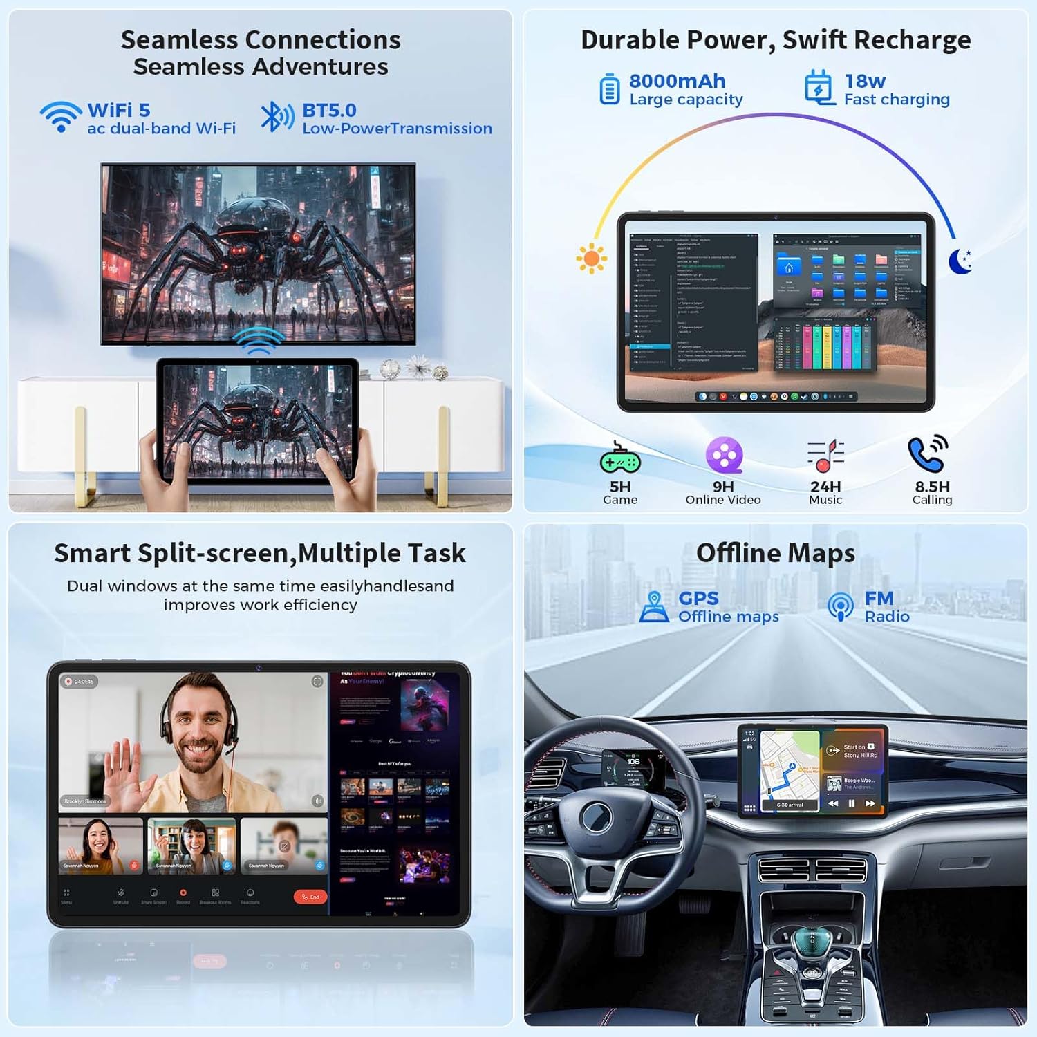2026 Android 16 Tablet, 12 inch Tablet with Keyboard, 24GB+256GB+2TB Expand, Electronic Tablet PC with 2K Gemini AI, 8000mAh, Octa-Core, GMS, GPS, 2 in 1 Large Tablets with Case, Mouse, Stylus (Pink)
