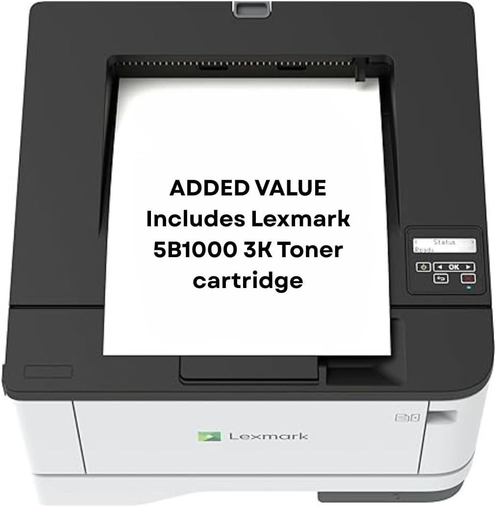 Lexmark MS331dn Black and White Laser Printer, with Ethernet & Automatic Two-Sided Printing, Office Printer (3-Series)(29S0000) Bundle with55B1000 Black 3K Yield Toner Cartridge