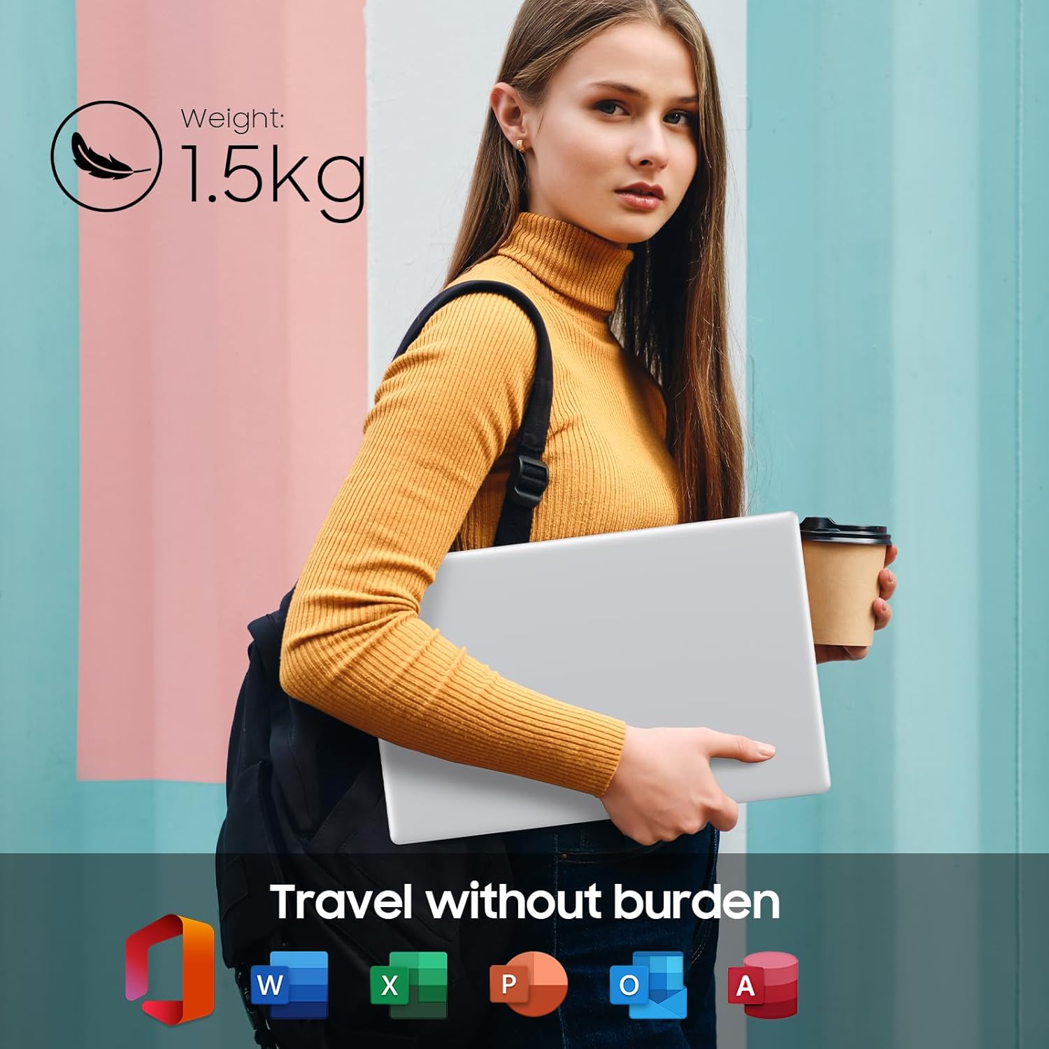 EYY 15.6" Laptop Computer, Win 11 Laptop with 100% sRGB FHD Display, 8GB RAM 256GB SSD, Celeron n4000 Processor Laptops, Office Suite, HDMI, USB 3.0, 2.4/5G WiFi, 5000mAh Battery, Study Work Computer