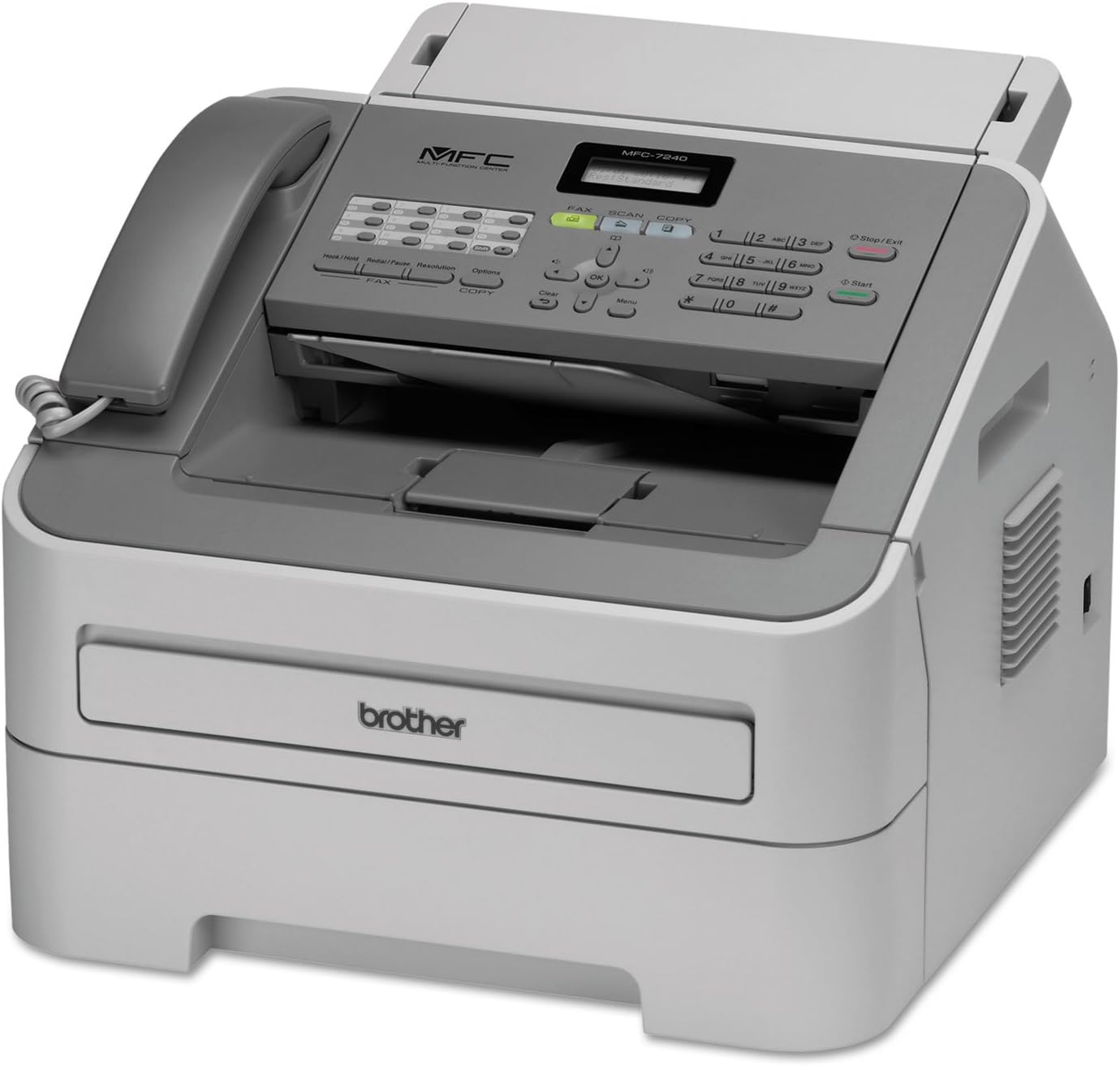 Brother Printer MFC7240 Monochrome Printer with Scanner, Copier and Fax,Grey, 12.2" x 14.7" x 14.6"