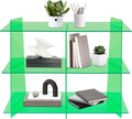 Acrylic Bookshelf, Small 3 Tier Bookcase for Small Spaces,See Through Acrylic Console Table, Hallway Entry Table for Living Room,Coffee Shop, Milk Tea Store (Green)