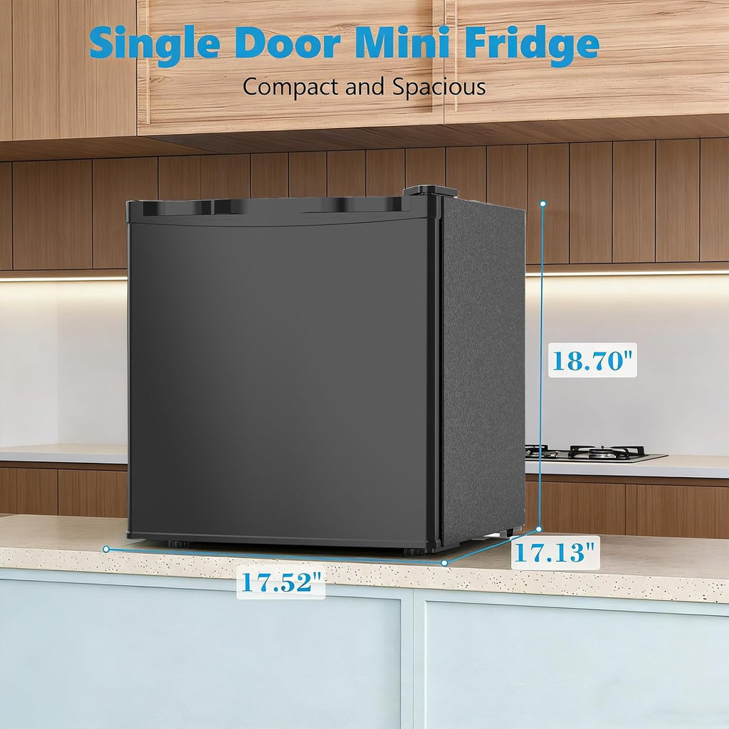 Antarctic Star Mini Fridge with Freezer, Rated 1.6 cu.ft, Small Upright Refrigerator with Removable Shelves, 7 Adjustable Thermostat, Low Noise for Bedroom/Apartment/Office,