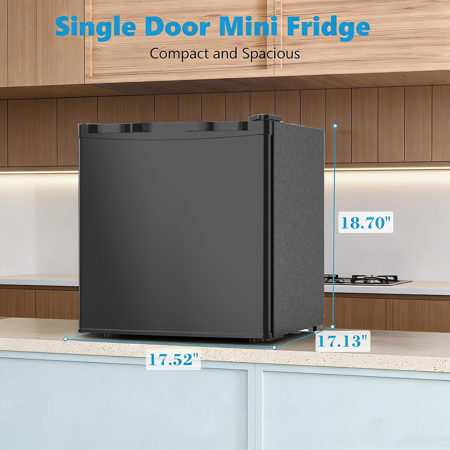 Antarctic Star Mini Fridge with Freezer, Rated 1.6 cu.ft, Small Upright Refrigerator with Removable Shelves, 7 Adjustable Thermostat, Low Noise for Bedroom/Apartment/Office,