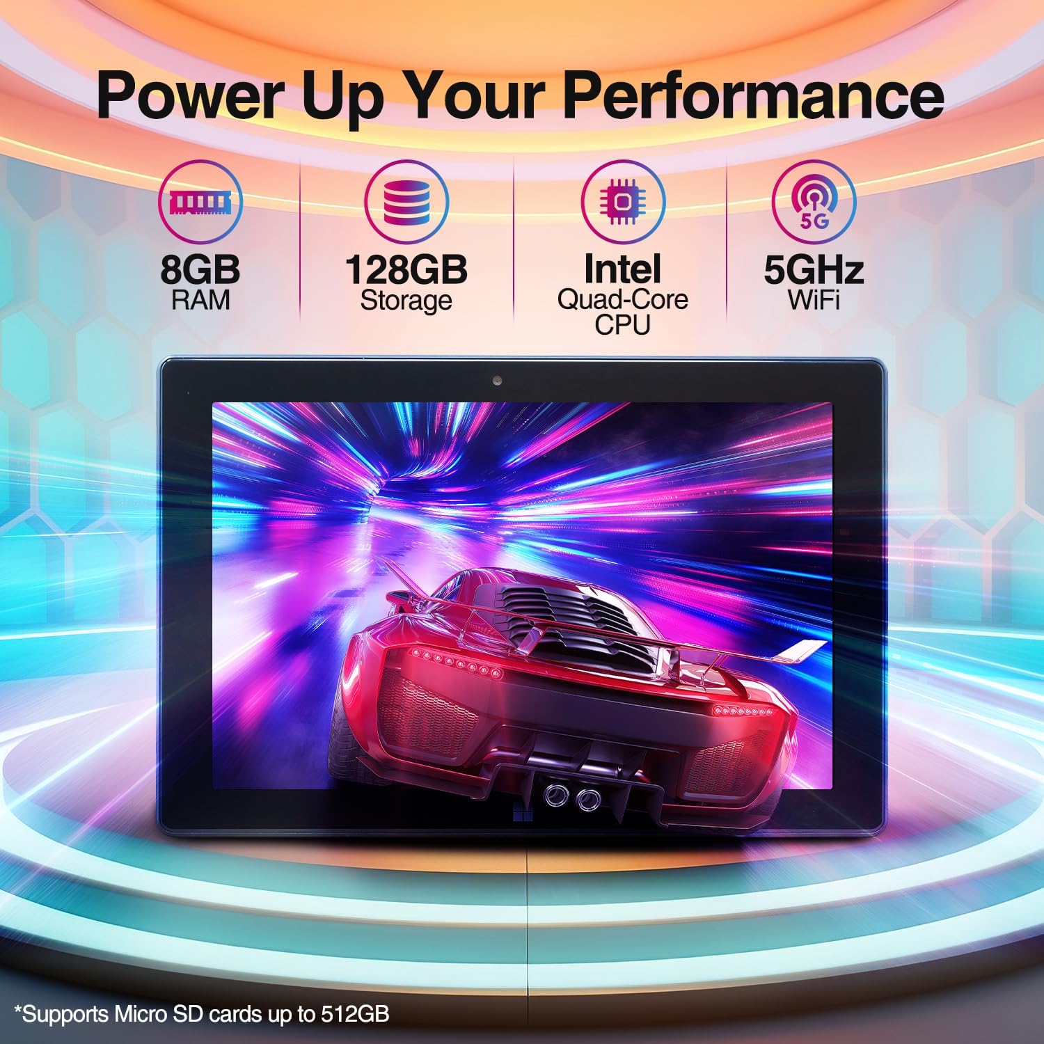 Fusion5 10.1" Windows 11 Tablet PC - FWIN232 Plus Ultra Slim Windows Tablet Computer - Intel 13th Gen, 8GB RAM, Full HD 10 Inch Display, 5G WiFi, USB 3.0, Micro HDMI, Dual Cameras, Bluetooth