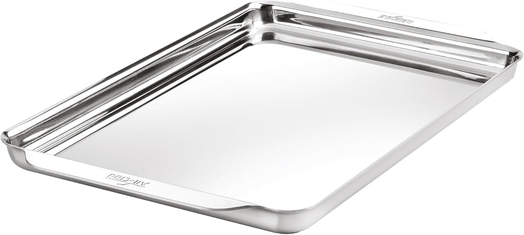 All-Clad Stainless Steel Baking Half Sheet Pan 11.5" x 17" - Tri-ply Bonded for Consistent Baking- (Roast, Bake Cookies, Brownies and More) Professional Stainless Steel Bakeware