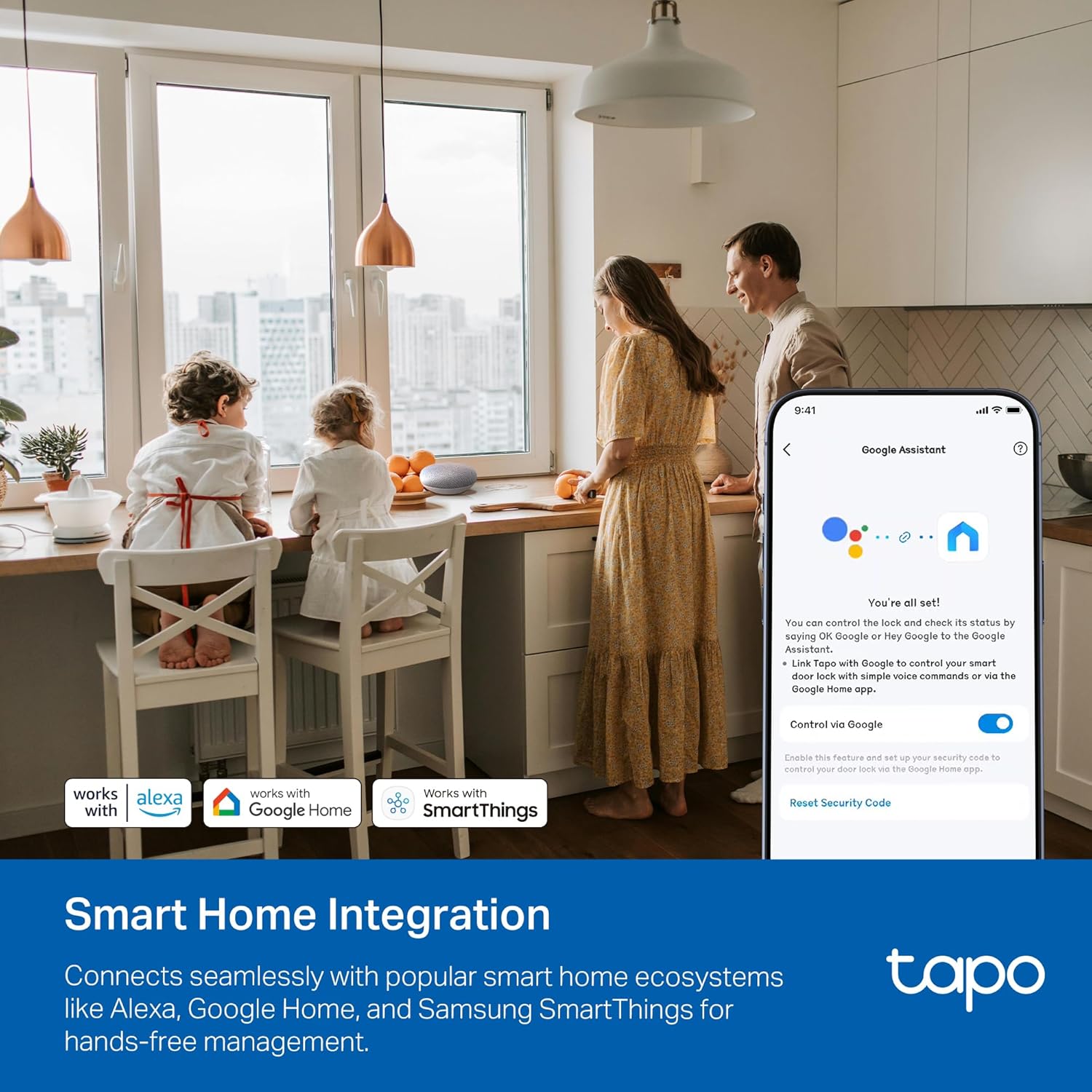 Tapo Smart Wi-Fi Door Lock, Deadbolt | Keyless Entry, Fingerprint Recognition, Touchscreen Keypad & in-App Monitoring with Scheduled Access|1-Year Rechargeable Battery | BHMA Grade 2 | DL110