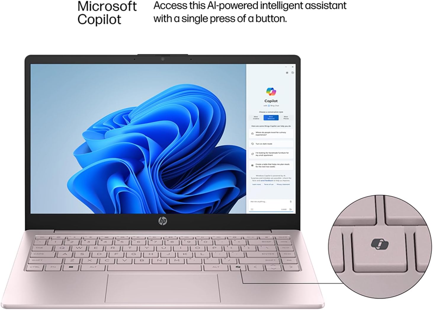 HP Essential Laptop Computer for Student Daily Study, Microsoft Office 365, Intel N150, 4GB RAM, 128GB Storage, Long Battery Life & Fast Charging, Windows 11 Home, Type-C Hub, Tranquil Pink