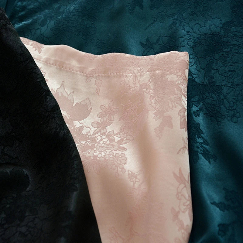 Floral Print Pink Sexy Women¡¯s Satin Skirts Black Short  Split Mini Vintage SkirtsWoman Party Dance Stage Clothing Summer