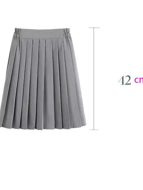 Japanese Preppy Style Women Elastic Waist Long Midi Skirt Ladies Fashion Party Skirt Female Pleated Girls School Uniform Skirt