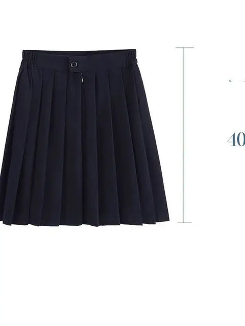 Japanese Preppy Style Women Elastic Waist Long Midi Skirt Ladies Fashion Party Skirt Female Pleated Girls School Uniform Skirt