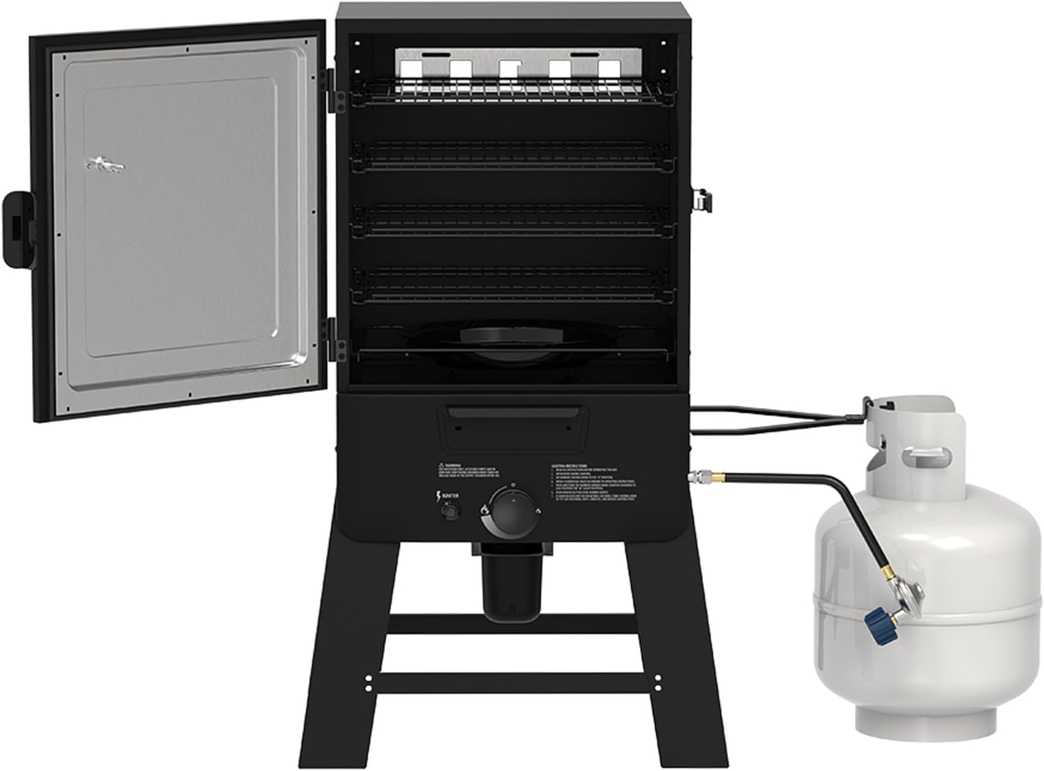 Pit Boss 30‑Inch Gas Vertical Smoker – 983 Sq. In. Cooking Surface, 12,500 BTU Dual‑Burner System, 100–300°F Temperature Range with Adjustable Racks & Wood Smoke Tray