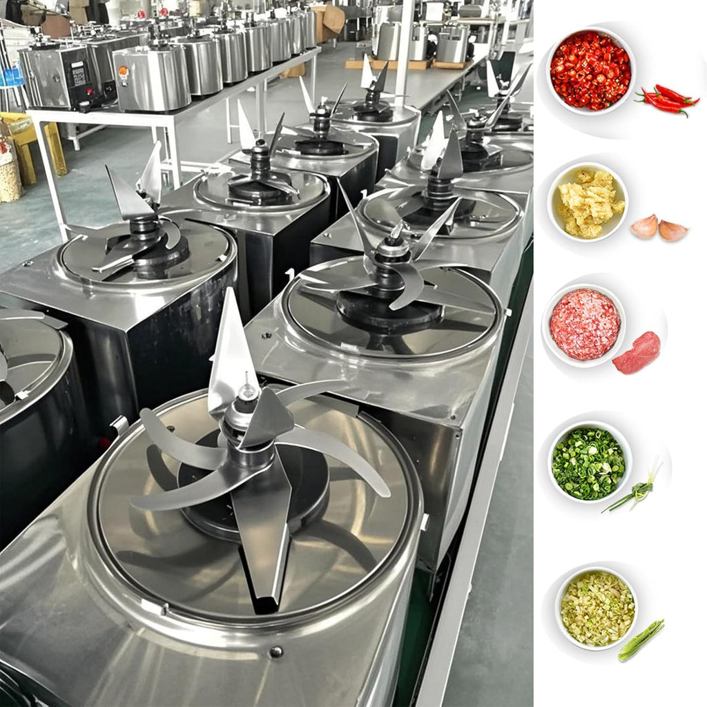 Commercial Electric Food Processor 550W – Heavy Duty Vegetable Chopper Machine – Stainless Steel Body & Blades – 120Kg/H High Capacity – for Restaurant & Kitchen Use (110V)