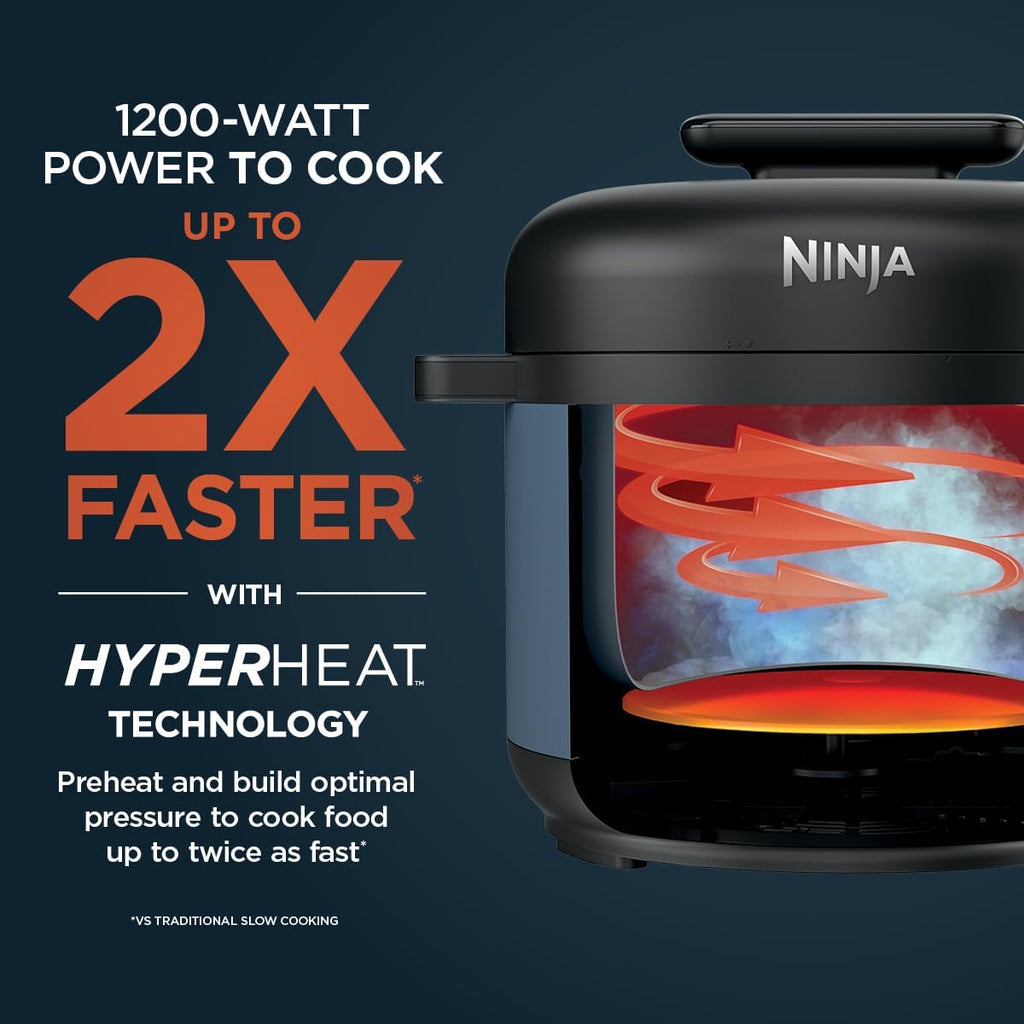 Ninja HyperHeat 9-in-1 Electric Pressure Cooker | 6.5 Qt Multi Cooker with Sear/Sauté, Slow Cooker, Rice Cooker, Sous Vide | 1200W | Fast Cooking, PFAS-Free Pot | Blue Macaron | PC201