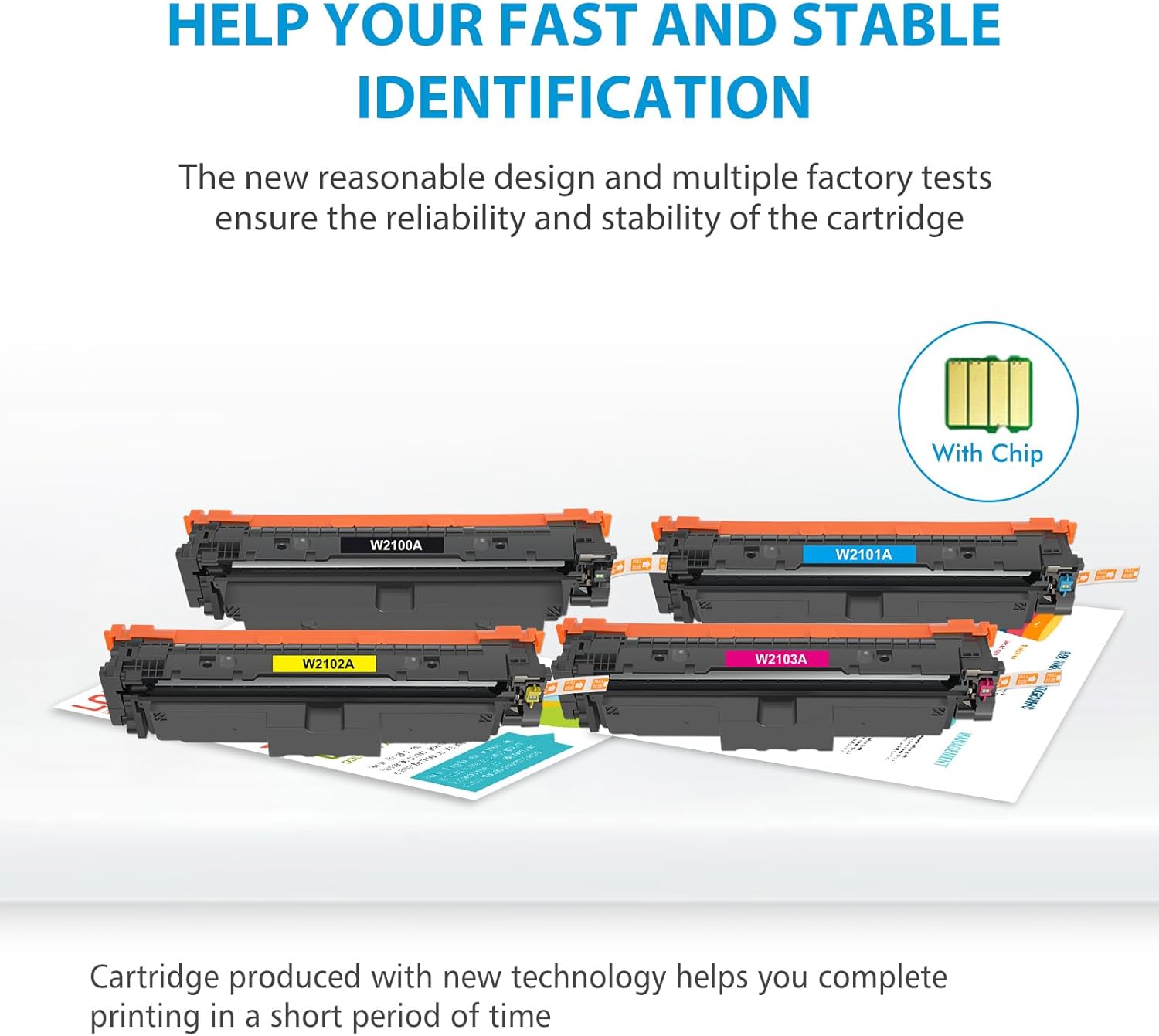 210A Toner Cartridges 4-Pack Set | Compatible for 210A W2100A 210X High Yield Toner W2100X for Color Pro 4201dn 4201dw Pro MFP 4301fdn 4301fdw Printer Ink | Black Cyan Yellow Magenta (with Chip)