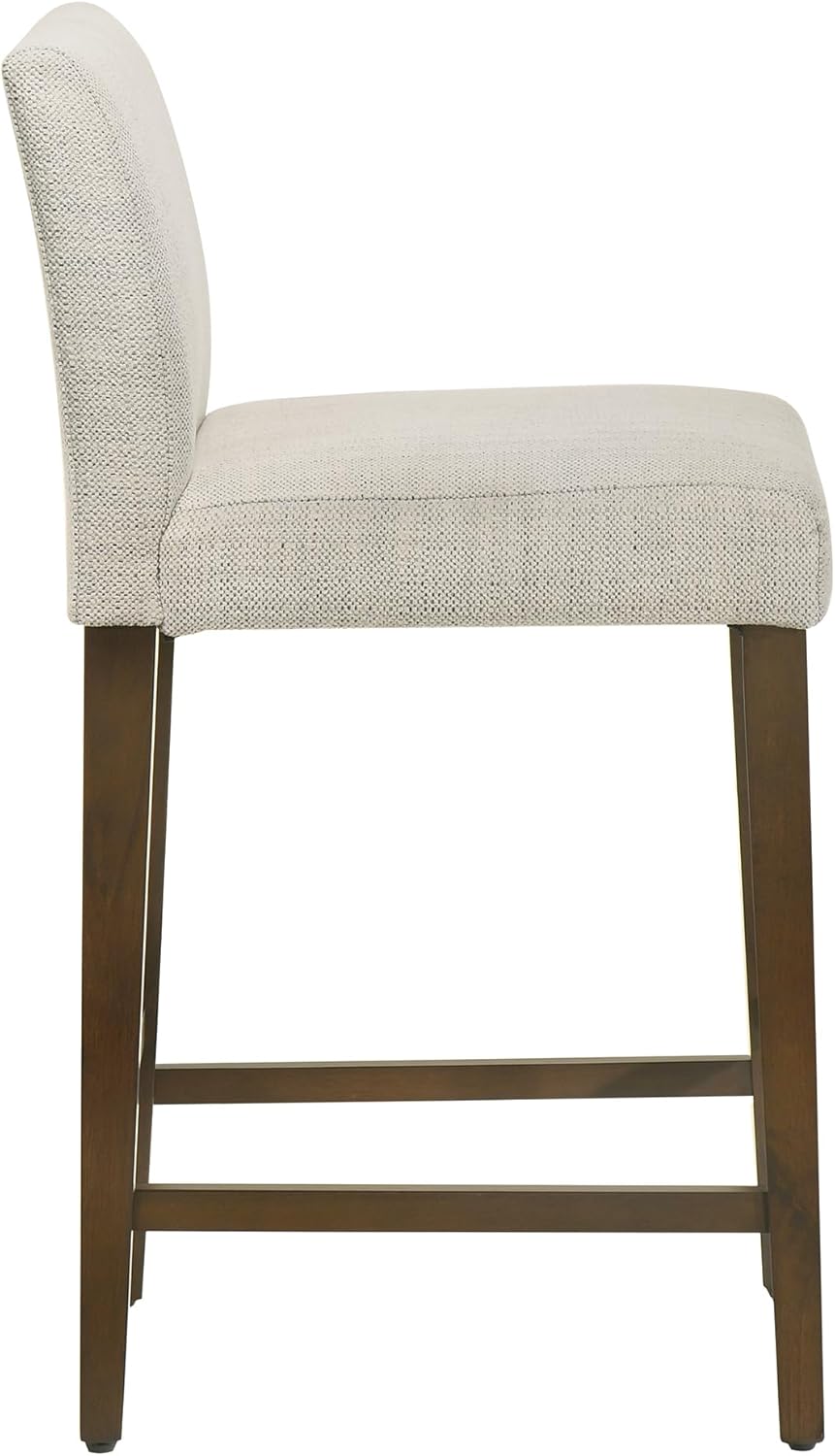 CHITA Counter Height Bar Stools Set of 2, 27" H Seat Height Upholstered Barstools, Fabric in Ivory