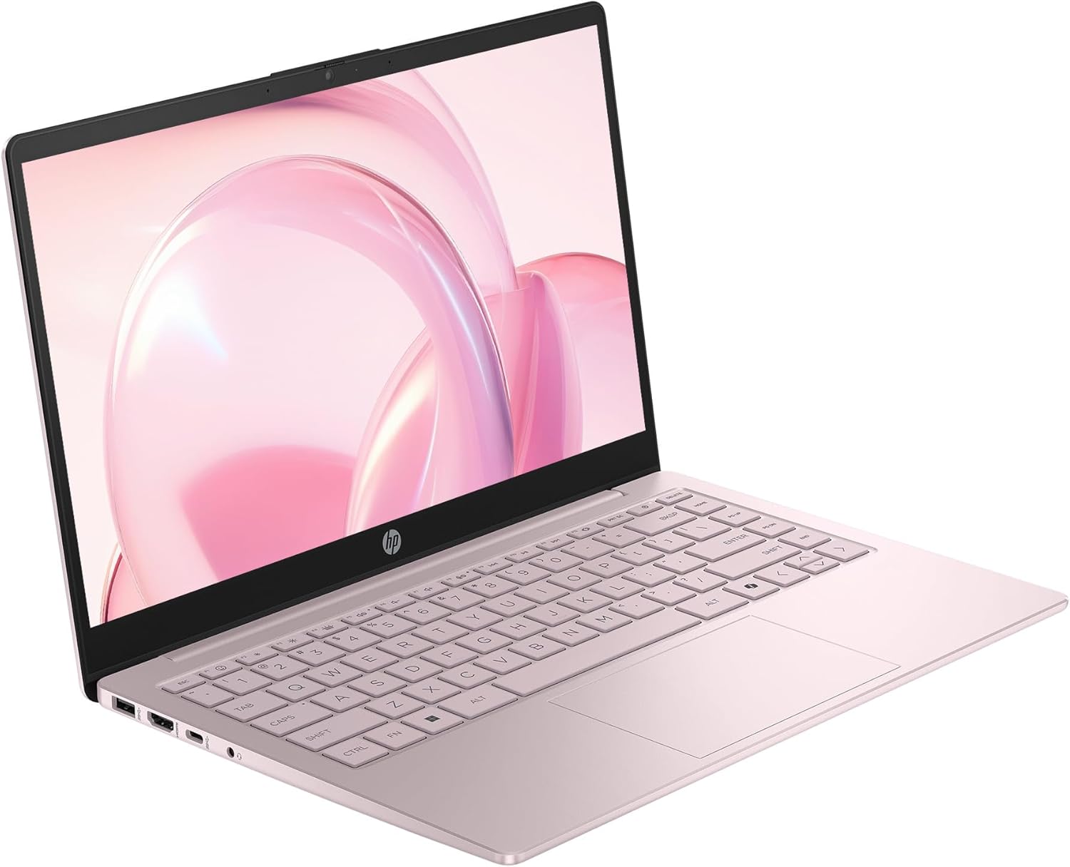 HP 14" Business Laptop Computer, Microsoft Office 365 Included, 128GB Storage, 4GB RAM, 4-Core Intel Processor, Windows 11, SageNova Docking Station, Tranquil Pink