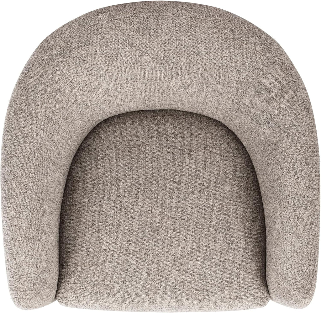 HomePop Upholstered Swivel Accent Chair, Modern Barrel Chair with 360° Swivel Base, Midtone Gray Fabric for Living Room, Bedroom, or Office