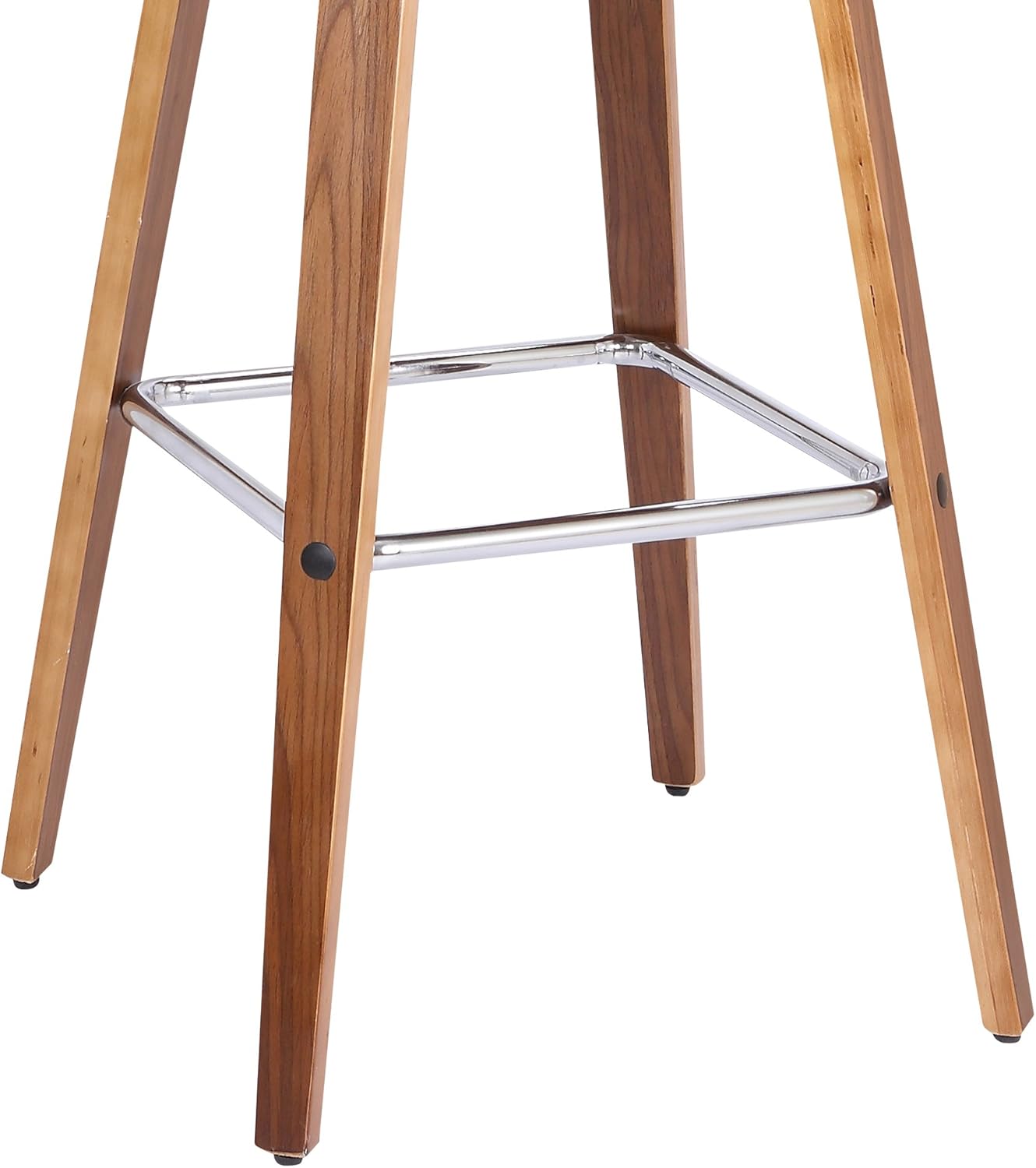 Armen Living Tyler 30" Bar Height Swivel Brown Faux Leather and Walnut Wood Bar Stool