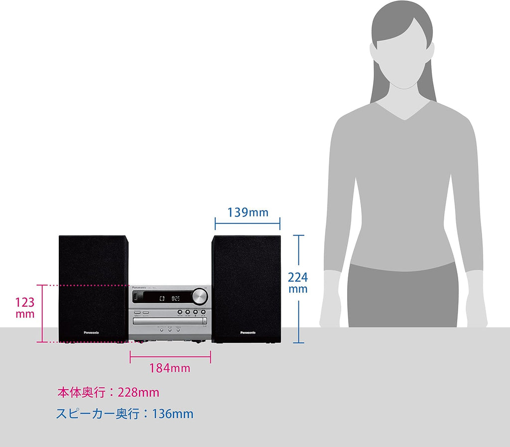 Panasonic CD Stereo System USB Memory / Bluetooth Correspondence Silver SC-PM250-S