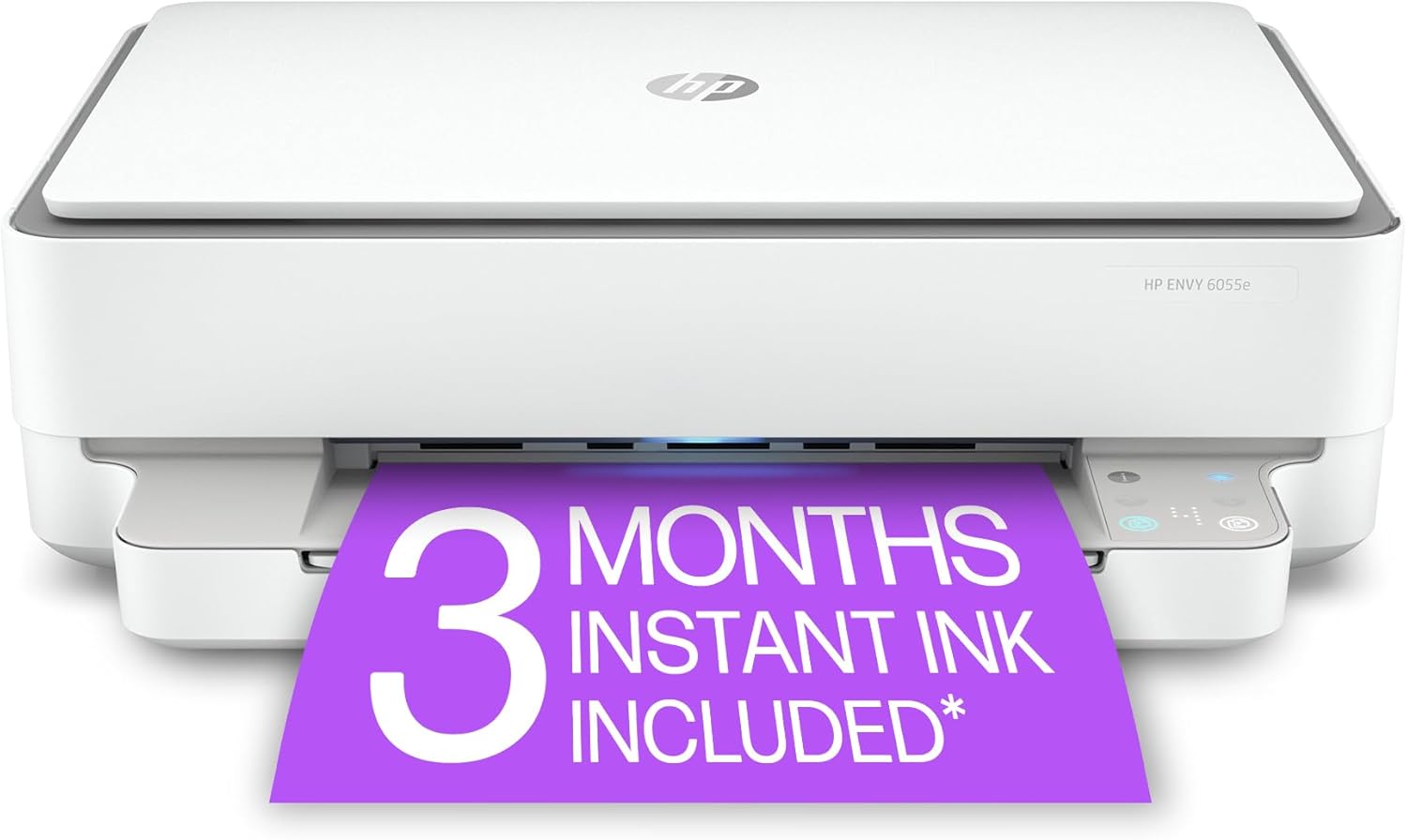 HP ENVY 6055e Wireless Color Inkjet Printer, Print, scan, copy, Easy setup, Mobile printing, Best-for-home, 3 month Instant Ink trial included, white