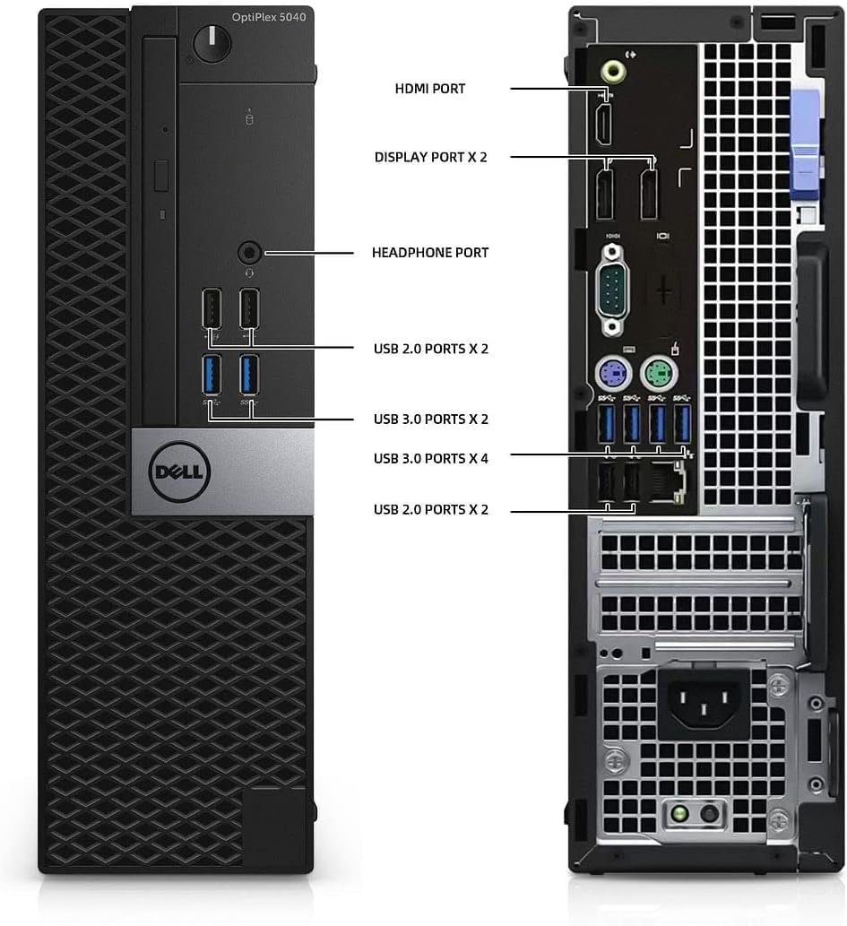 Dell OptiPlex 5040 SFF Desktop Computer PC Bundle Setup with New 23.8" FHD Monitor, Inter Core i5-6600 3.3GHz, 8GB RAM, 256GB SSD, Keyboard & Mouse, Wi-Fi, Bluetooth, Windows 11 Pro (Renewed)