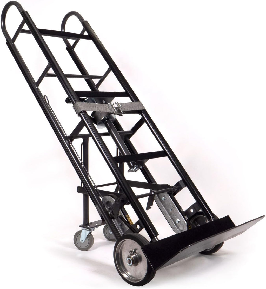 US Cargo Control Appliance Dolly Heavy Duty with Stair Climber & Kickback Wheels, 1,200 LBS Capacity, Industrial Appliance Hand Truck with Single Auto Recoil Strap System, Heavy Duty Steel Hand Truck