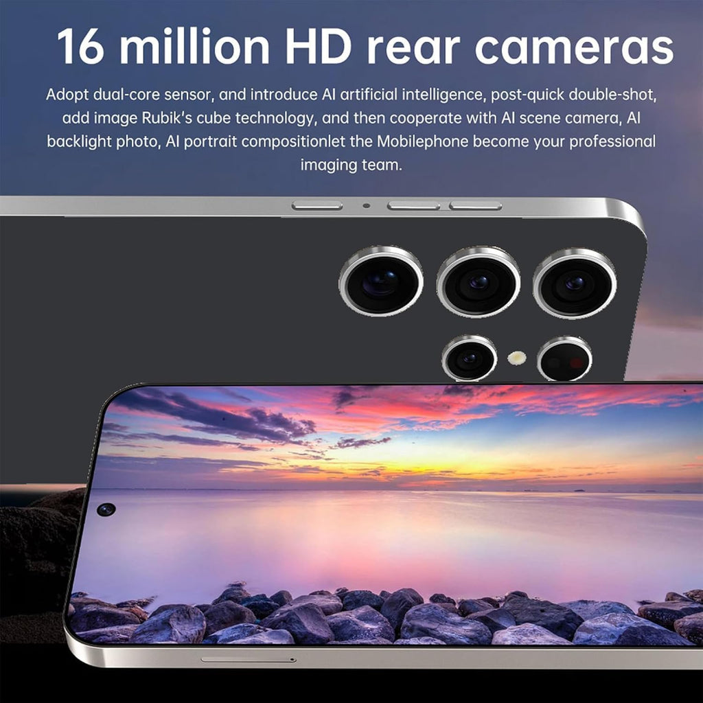 C24 Unlocked Phone,6.3-inch Screen .Android 14 Smartphone,4+128GB Cell Phone,6800mAh Large Battery,90Hz FHD+ Screen 72MP Camera Smartphone,Dual SIM 5G Phone,Face ID/GPS.(Gray)