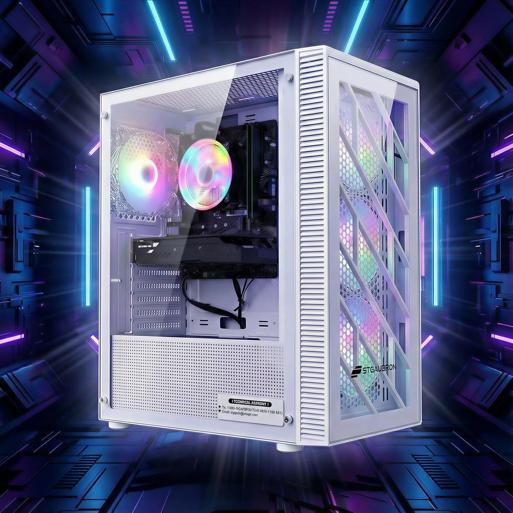STGAubron Gaming PC Desktop Computer, 8th Gen Intel Core i7 up to 4.1G, GeForce GTX 1660S 6G, 16GB DDR4, 1T SSD, WiFi 6 & BT 5.2, RGB Fan x4, Windows 11 Home
