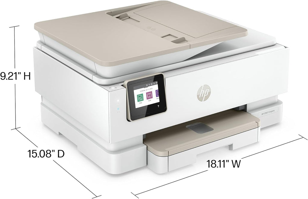 HP Envy Inspire 7955e Inkjet Printer All in One Wireless Printer Copy Scanners 2.7 Inch Touchscreen 15ppm Black 10ppm Color Phone Computer Wireless Printers for Home Use Office 1W2Y8A (Renewed Pemium)
