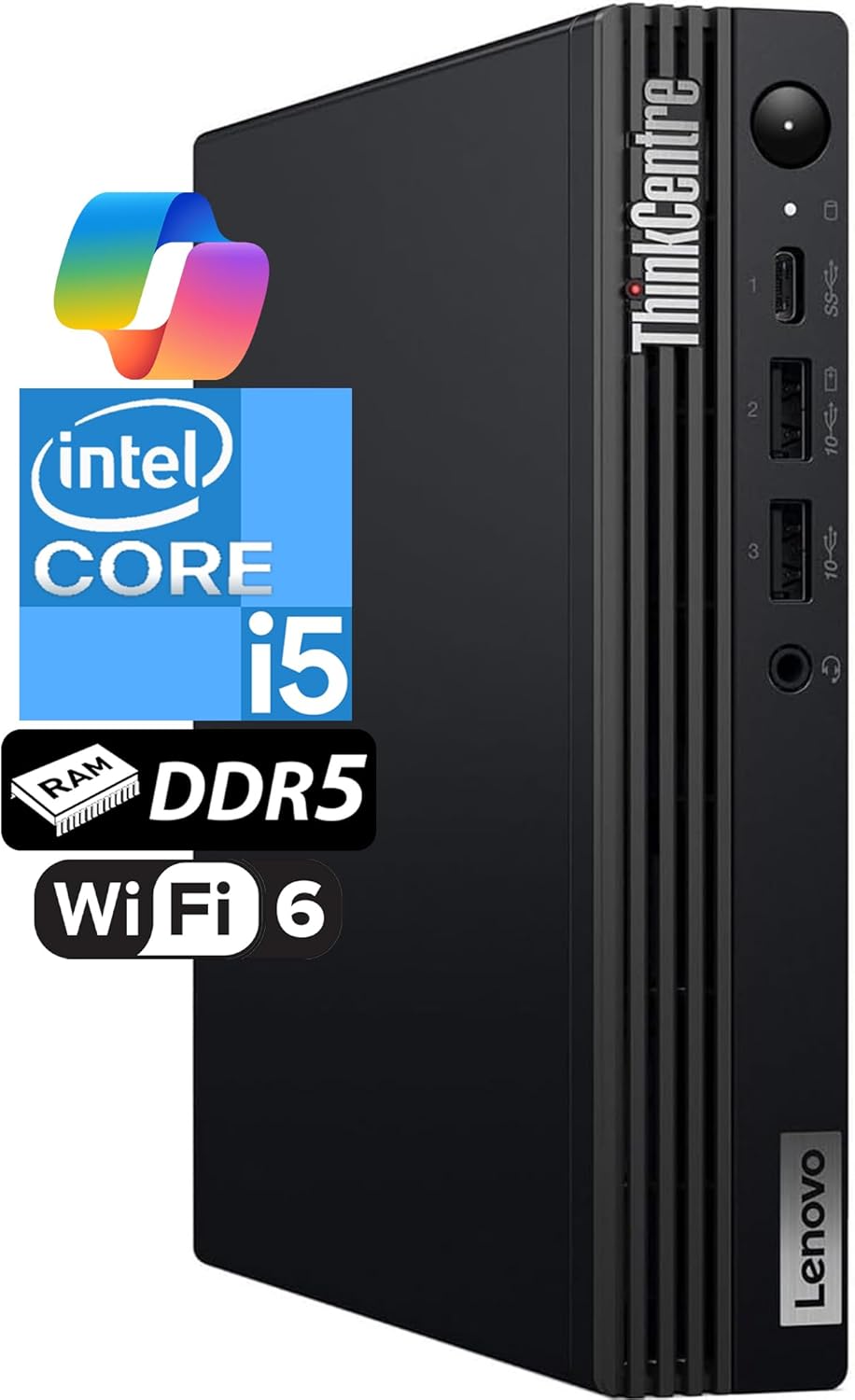 Lenovo ThinkCentre Tiny M70q Intel 10-Core i5-14400T (Beat i7-13700T), 16GB DDR5 RAM, 256GB NVMe SSD, WiFi 6, Bluetooth, RJ-45, DP Port, HDMI, Win 11 Pro, AI Business Desktop, 3 Yr Wty
