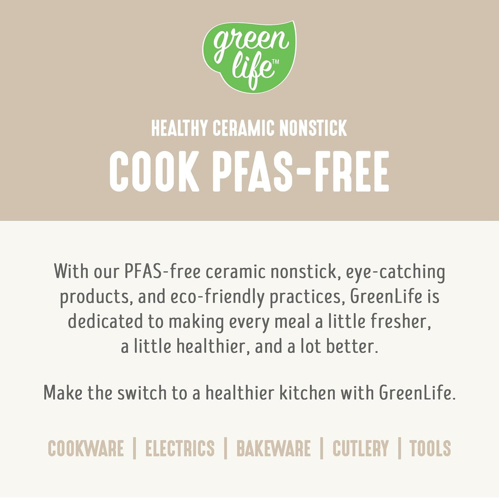 GreenLife 8QT Slow Cooker, Non-Toxic PFAS-Free Ceramic Nonstick Removable Interior Bowl, Programmable, Family Friendly, Keep Warm, Stovetop & Oven Safe, Dishwasher Safe Crock, Timer, Glass Lid, Cream