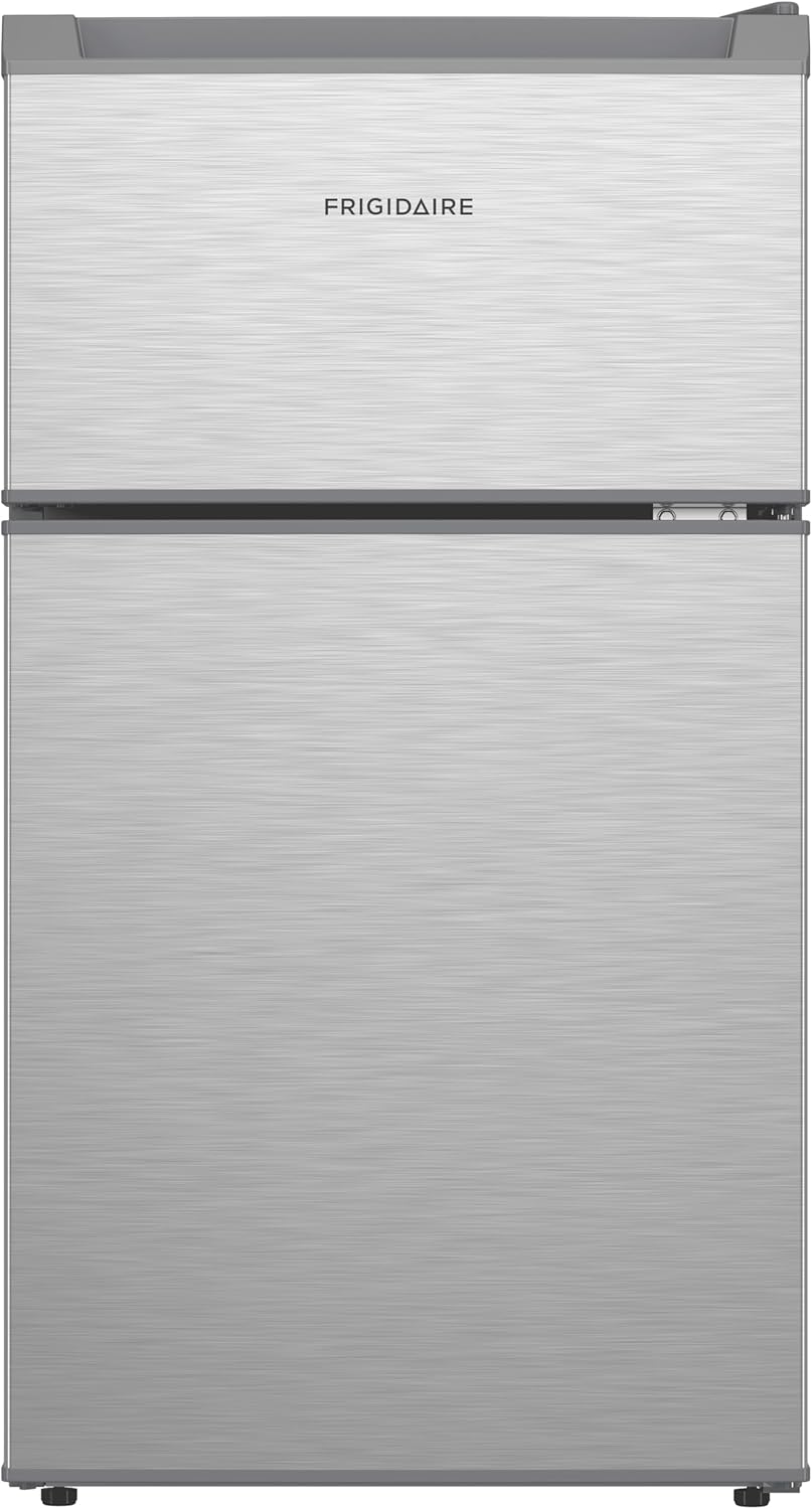 Frigidaire Compact Refrigerator with Top Freezer - 2 Door Fridge with 3.2 Cu Ft, Contemporary Series, Platinum