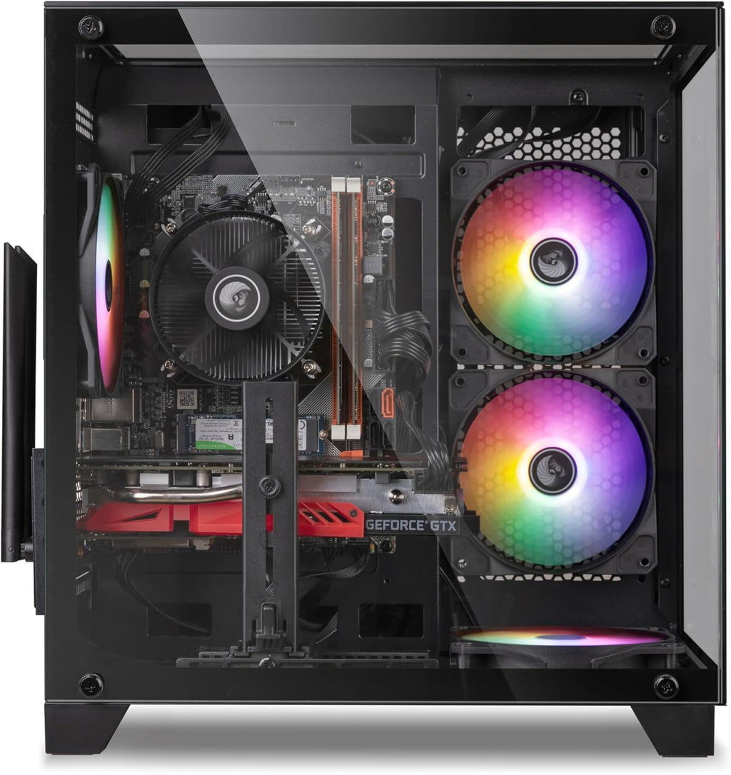 Prebuilt Gaming PC Desktop Computer,Intel Core i5 Desktop,Operating at A Frequency of 3.2-3.6 GHz,RX550 Graphics Card with 4GB GDDR5 Video Memory,16GB RAM, 512GB NVME SSD,WiFi5,RGB Fan x4 Windows 11