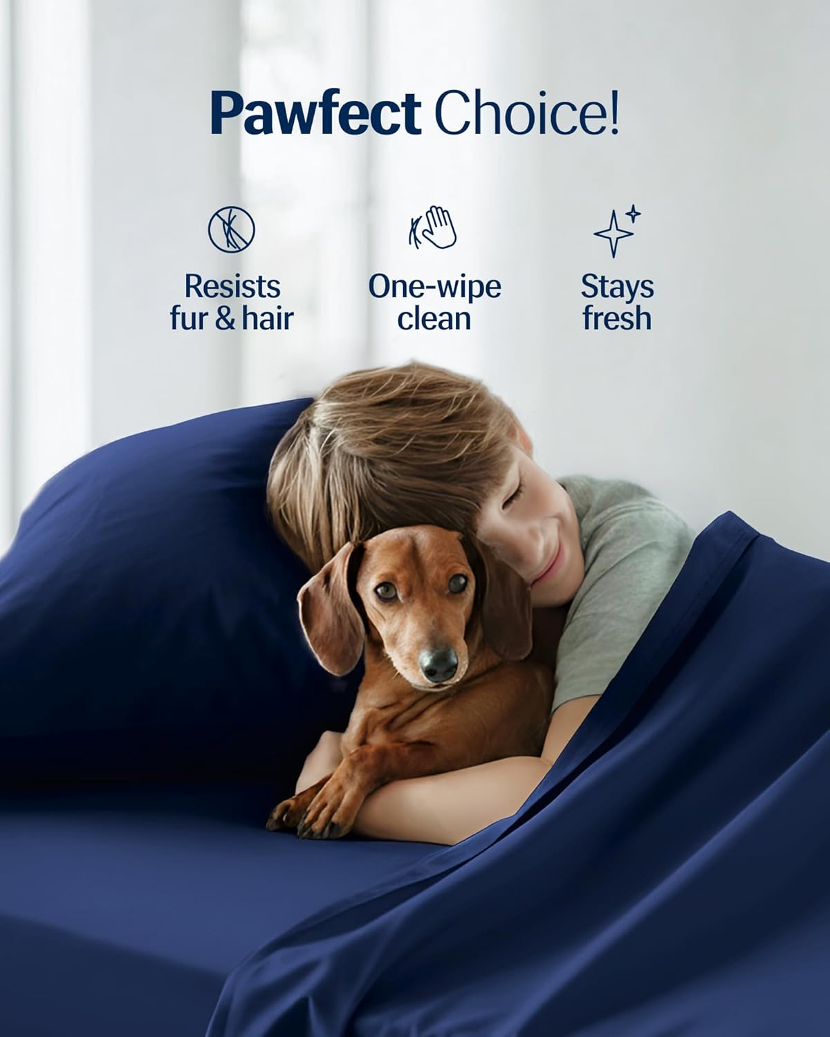 REST® Evercool®+ Cooling Sheet Set, King Size, Midnight Blue, Breathable Bed Sheets for Hot Sleeper and Night Sweats, with Pillowcases, with Ionic+ Self-Cleaning Silver Yarn for Sensitive Skin, 4PCS