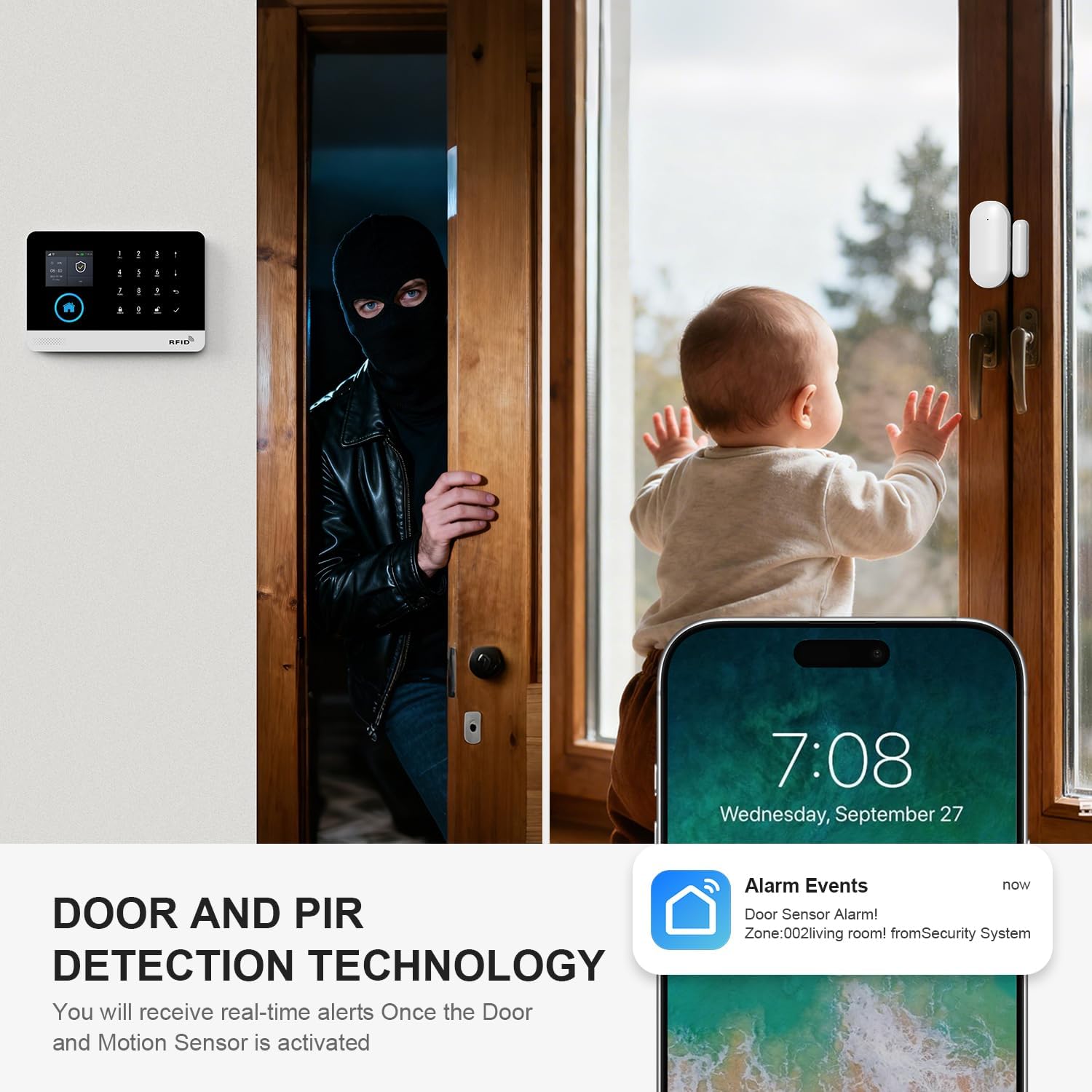 PGST Smart Home Security System,Wireless Home Alarm System with DIY Door Alarm Sensors,3MP HD Security Camera,4G GSM/Tuya App Instant Alerts,Work with Google and Alexa,No Monthly Fee