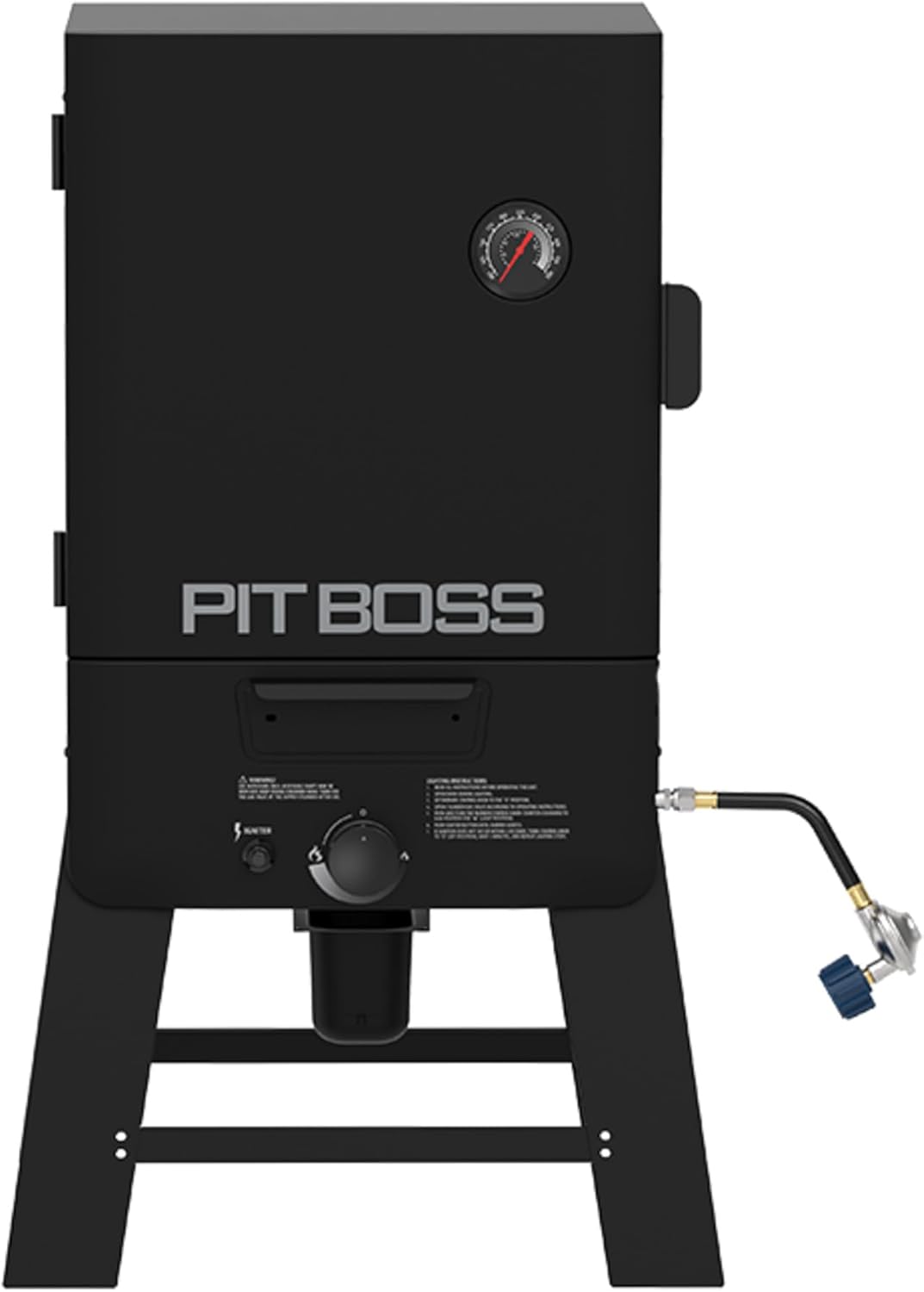 Pit Boss 30‑Inch Gas Vertical Smoker – 983 Sq. In. Cooking Surface, 12,500 BTU Dual‑Burner System, 100–300°F Temperature Range with Adjustable Racks & Wood Smoke Tray