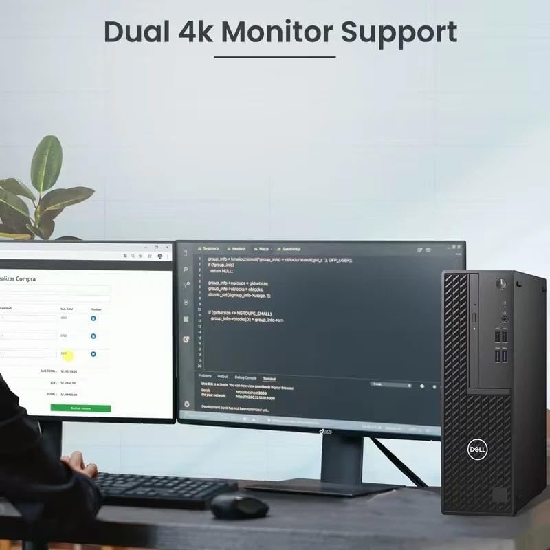 Dell OptiPlex SFF Desktop PC | Intel Core i5-10th Gen | 16GB DDR4 RAM | 256GB SSD | Dual 22" Monitor | Wireless Keyboard Mouse | Built-in WiFi | Business Office Computer | Windows 11 Pro (Renewed)