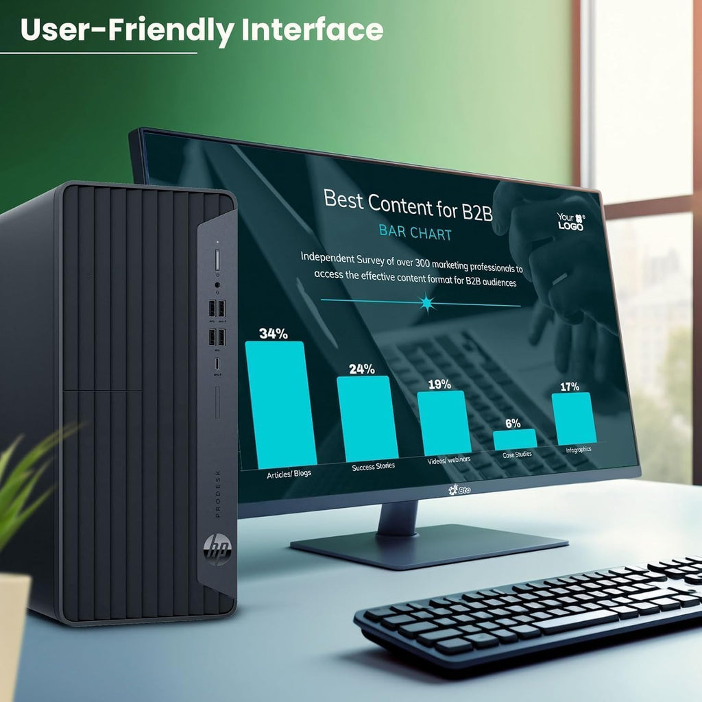 HP Desktop Computer Tower PC, Intel i5-10400F, (16GB DDR4 RAM, 1TB PCIe SSD), WiFi Adapter, Keyboard & Mouse Included, Slience Design for Home use& Student Daily Study, Windows 11 Pro, Jet Black