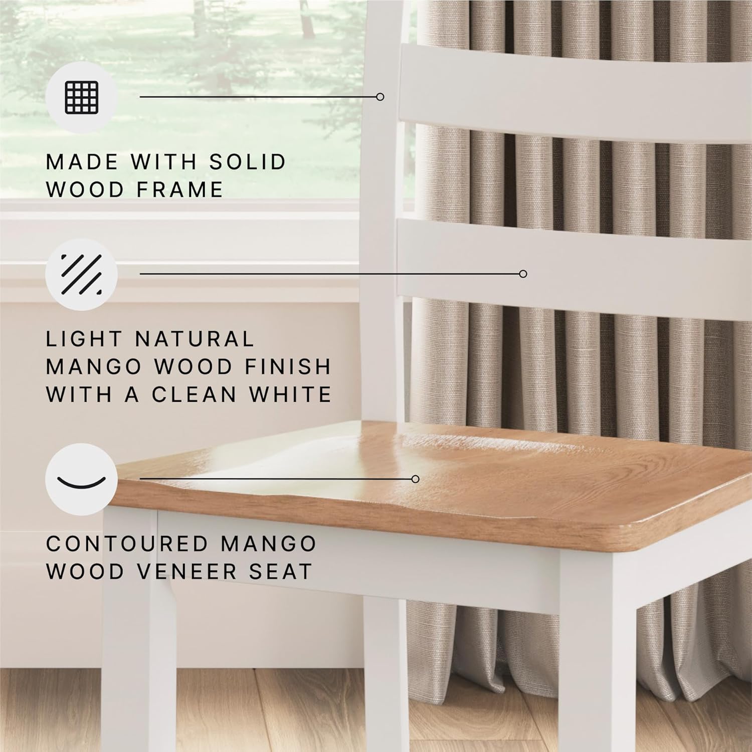 Signature Design by Ashley Gesthaven Solid Wood Frame Counter Height Barstool, Set of 2, White/Natural